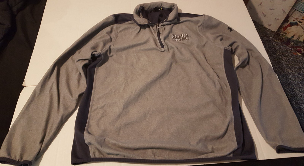 Under Armour Size Xl Gray Bethel University Quarter Zip Long Sleeve Pullover
